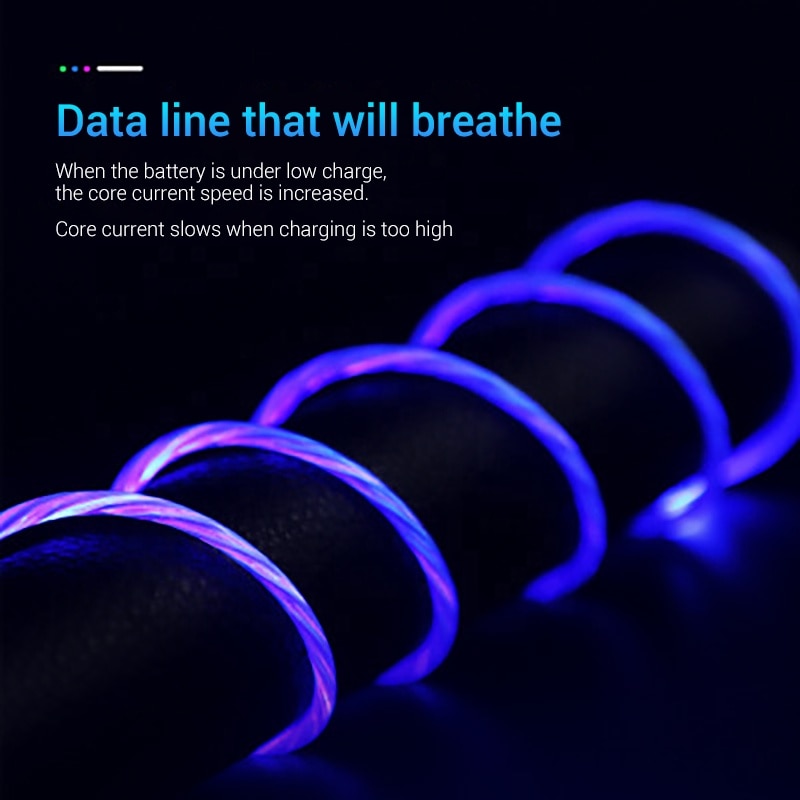 Flowing Light Magnetic Charging Cable